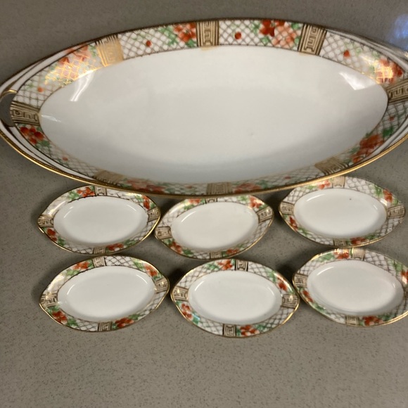 Beautiful Nippon tray with 6 sauce bowls - Picture 5 of 6